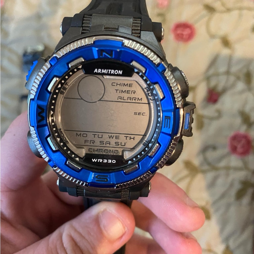 Armitron Blue and Black Smartwatch with Digital Display